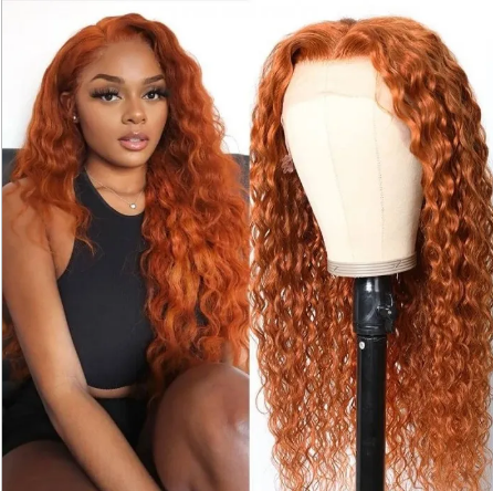 Ginger Water Wave Human Hair Wig image 1