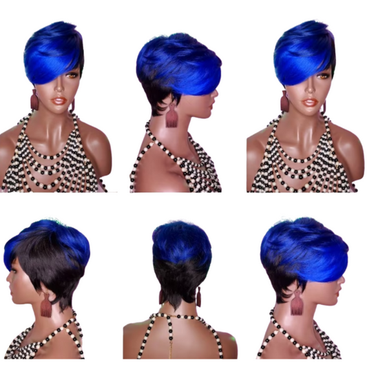 Blue Pixie Cut Synthetic Wig image 0