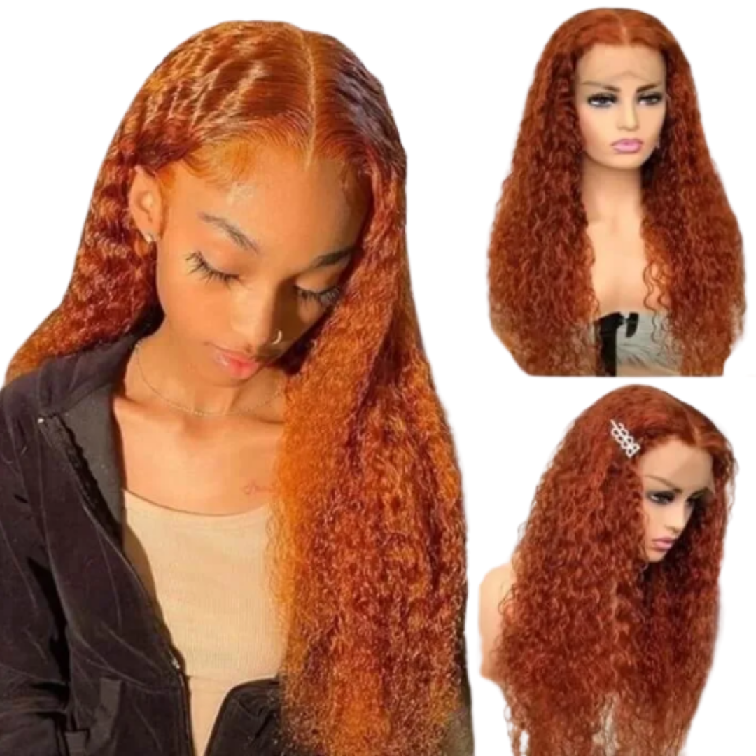 Ginger Water Wave Human Hair Wig image 0