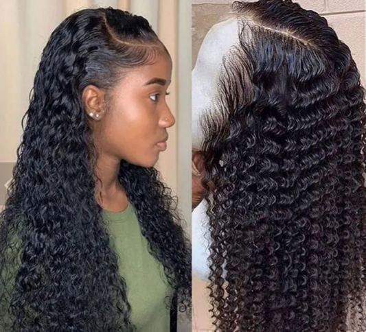 360 Lace Front Water Wave 180% Density  Human Hair Wig image 1