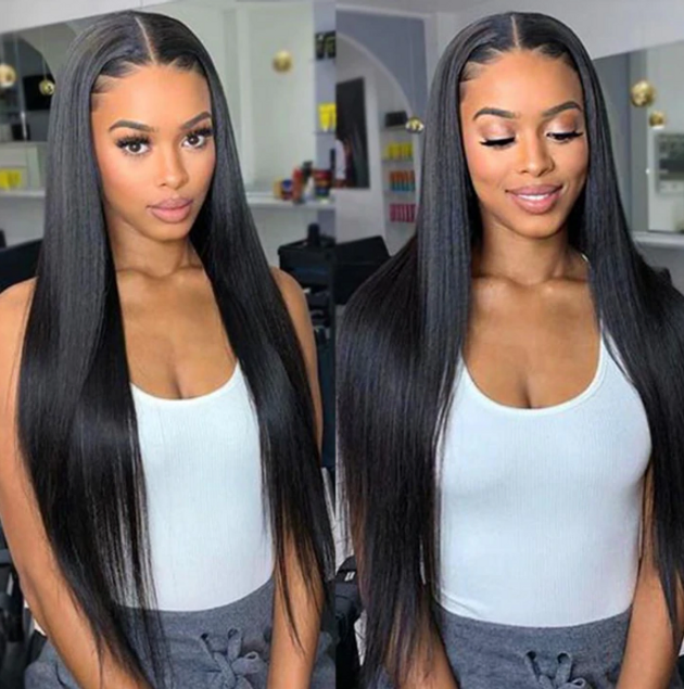 Straight Kinky 13x4 Lace 150% Density 100% Human Hair Wigs image 1