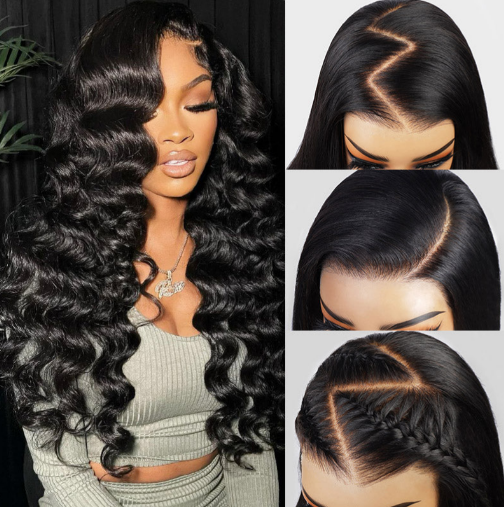 Glue-less Natural Deep Wave 5x5 Lace 180% Density Wig