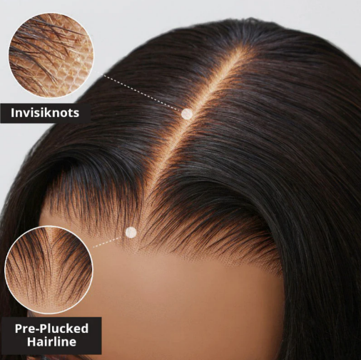 Glue-less Natural Deep Wave 5x5 Lace 180% Density Wig
