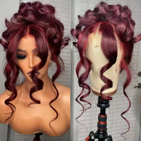 360 Lace 99J Burgundy 250% Density Body Wave Pre-Plucked Wig