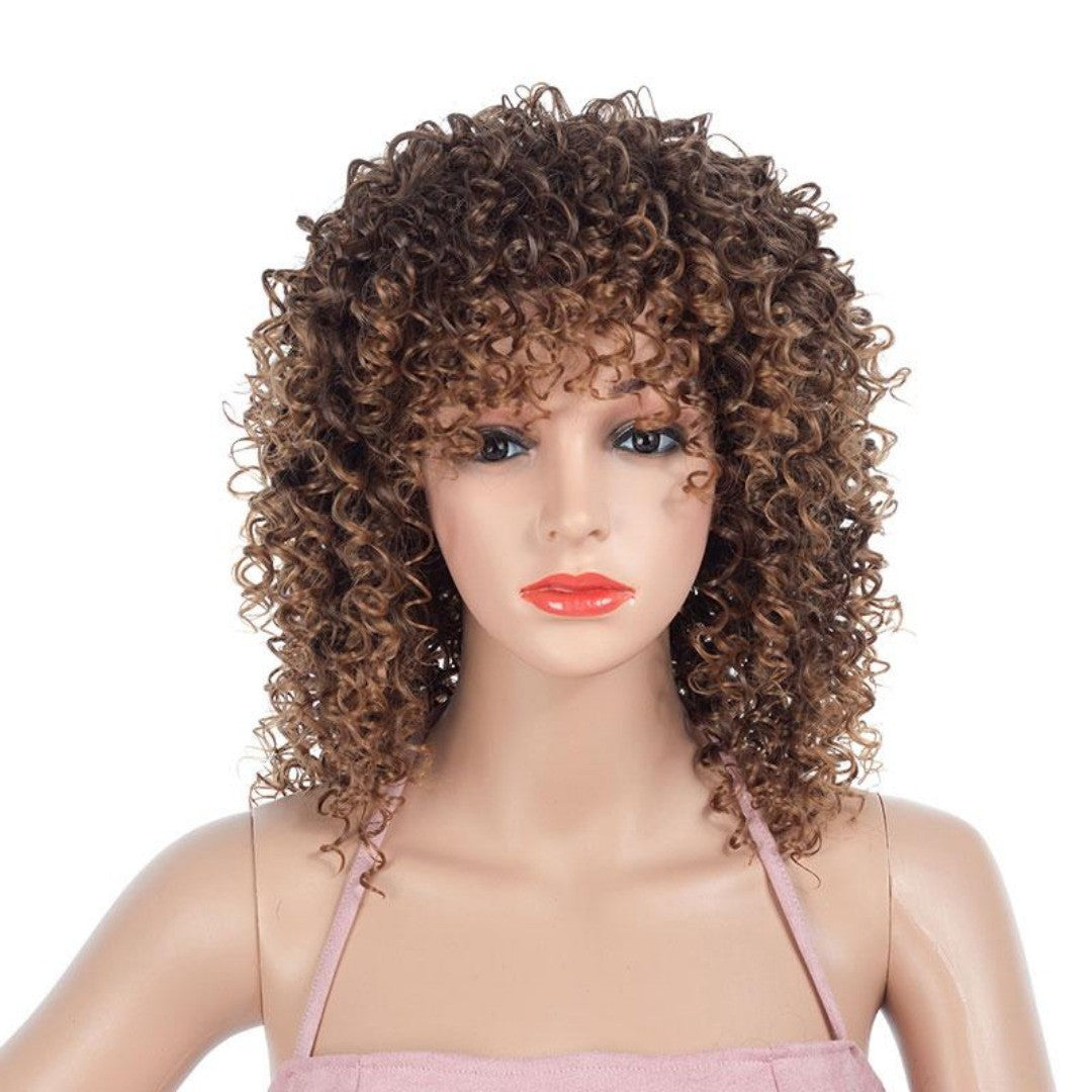 Curly 14" Synthetic Kinky Curly Wig with Bangs image 2