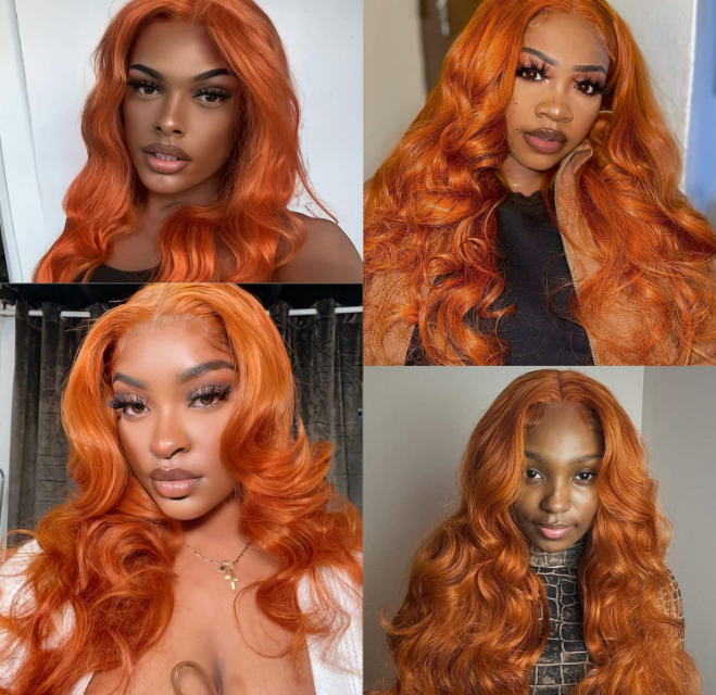 Ginger Synthetic Heat Resistant 24" Body Wave T-Part Lace Wig image 2