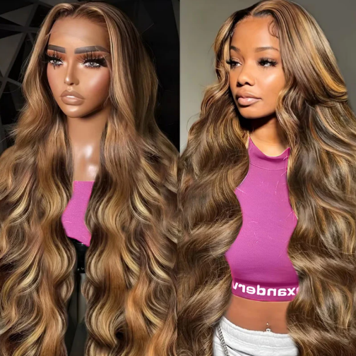 Glueless Wear And Go 13x4 Pre-Cut Lace Honey Blonde Ombre Body Wave Wig