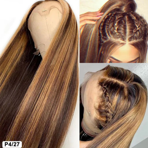 Glueless Wear And Go Straight 13x4 Pre-Cut Lace Honey Blonde Ombre Wig